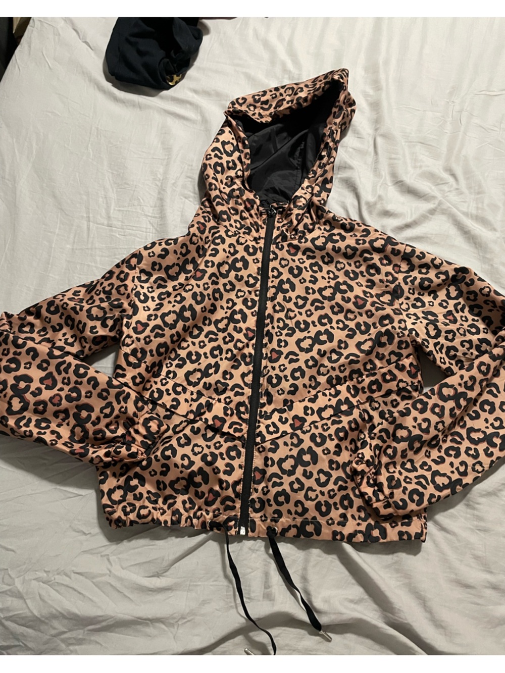 3/$30 Leopard Print Hooded Jacket in Tan and Black